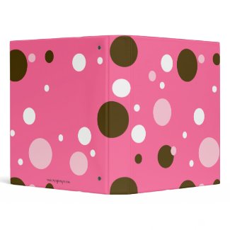 Chocolate & Pink Giant Dots binder