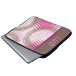 Chocolate Pink Retro Monogram Laptop Sleeves