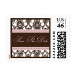 Chocolate &amp; Pink Save The Date-Small Postage