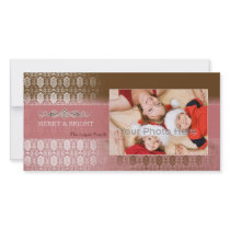 Chocolate pink vintage christmas photocard
