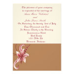 Chocolate Plum Flower Wedding Invitations