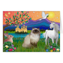 Chocolate Point Himalayan Cat  - Fantasy Land Cards
