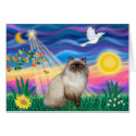 Chocolate Point Himalayan Cat - Twilight cards by catartgifts Chocolate Point Himalayan Cat - Twilight cards