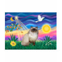 Chocolate Point Himalayan Cat - Twilight t-shirts by catartgifts Chocolate Point Himalayan Cat - Twilight t-shirts