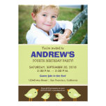Chocolate Polkadots Boy's Lime Birthday Party Custom Announcements