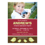 Chocolate Polkadots Boy's Red Birthday Party Custom Invites