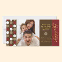 Chocolate Polkadots Holiday Photocard (red) photo cards