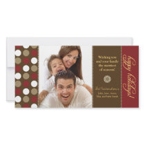 Chocolate Polkadots Holiday Photocard (red) Personalized Photo Card