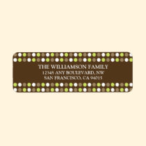 Chocolate Polkadots Return Address Labels (green) labels
