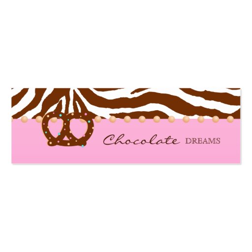 Chocolate Pretzel Bakery Bookmark Price Tag Business Cards (front side)