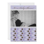 Chocolate Purple Dots Baby Shower Invitation