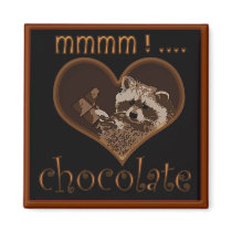 Chocolate racoon magnet