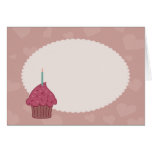 Chocolate Raspberry Cupcake Greeting Cards
