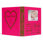 Chocolate Raspberry Girls Baby Book Binders