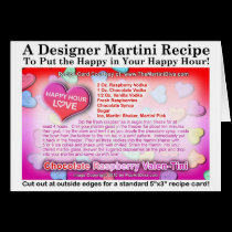 Chocolate Raspberry Valentine Martini Card cards