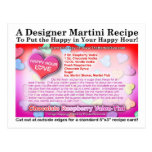 Chocolate Raspberry Valentine Martini Postcard