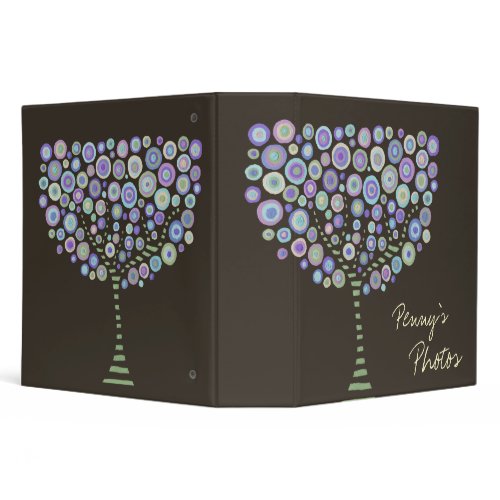 Chocolate Retro Trees Name Custom Photo Album binder