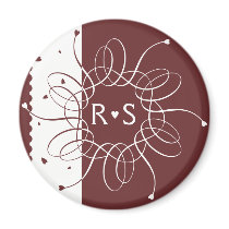 Chocolate Romantic Rosette Magnet