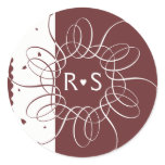 Chocolate Romantic Rosette Round Stickers