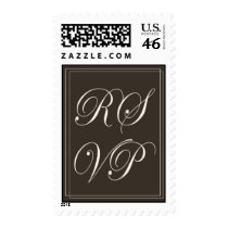 Chocolate RSVP Vertical Postage postage