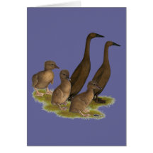 Chocolate Runner Duck Family Greeting Card