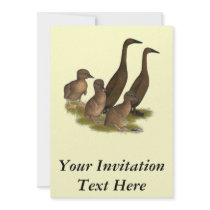 Chocolate Runner Duck Family Custom Invites