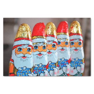 Chocolate Santa Claus 10" X 15" Tissue Paper