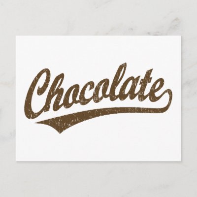 Logo Design Chocolate on Chocolate Script Logo Distressed Postcards From Zazzle Com