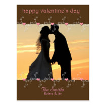 Chocolate Scrolled Border postcards