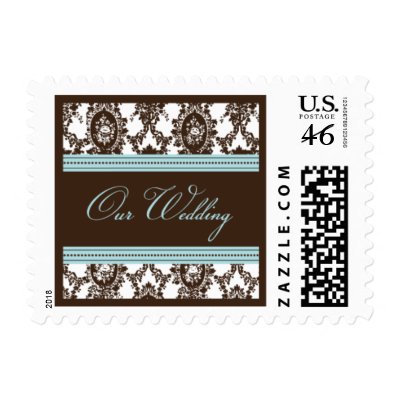 Chocolate &amp; Sky Fancy Our Wedding-Small Postage