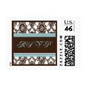 Chocolate & Sky Fancy RSVP-Small Postage postage by twoheartsshoppe Chocolate & Sky Fancy RSVP-Small Postage postage