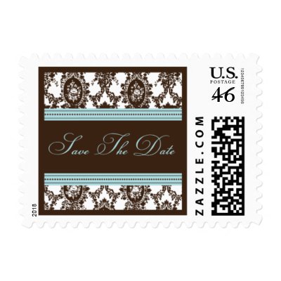 Chocolate & Sky Fancy Save The Date-Small Postage