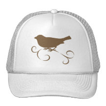 Chocolate Sparrow with Ribbon Mesh Hat