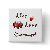 Chocolate Strawberry Button by politicalgirl Chocolate Strawberry Button