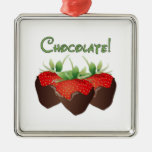 Chocolate Strawberry Christmas Ornaments