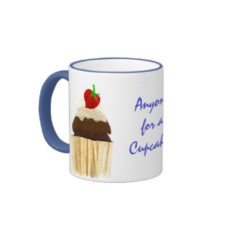 Chocolate Strawberry Cupcake Ringer Mug