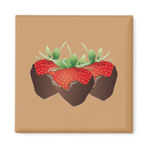 Chocolate Strawberry Refrigerator Magnets