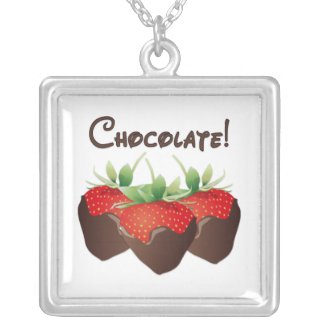 Chocolate Strawberry necklaces, cards, stickers and gifts for chocolate lovers