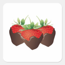 Chocolate Strawberry Square Sticker