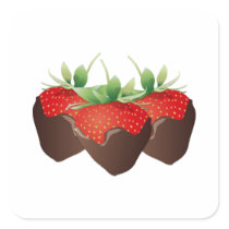 Chocolate Strawberry Square Sticker