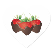 Chocolate Strawberry Heart Sticker
