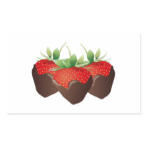 Chocolate Strawberry Rectangular Sticker