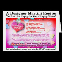 Chocolate Strawberry Valentine Martini Recipe Card cards