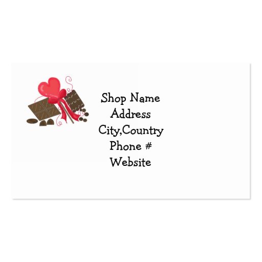 Chocolate Sweet Shop Business Cards (back side)