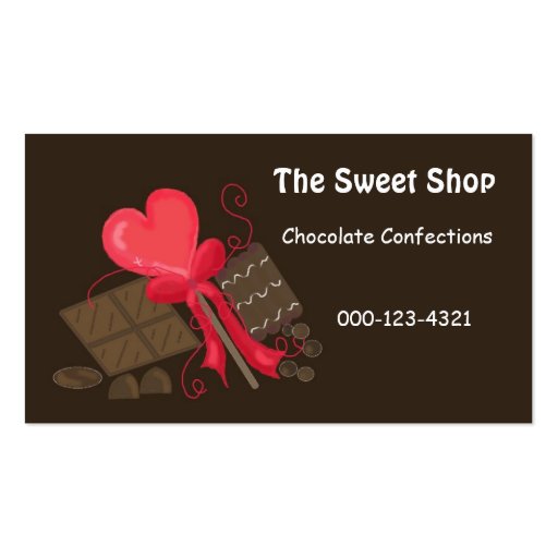 Chocolate Sweet Shop Business Cards