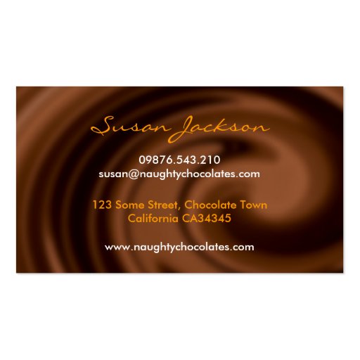 Chocolate Swirl Business Card (back side)