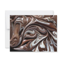 chocolate swirl small invitation