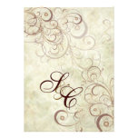 Chocolate swirls/faux marble Wedding Invitations