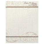 Chocolate Swirls Resume Business Cream Stationery Letterhead Design