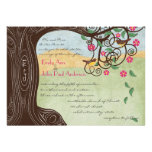 Chocolate Tree Cherry Blossom Cute Love Birds Announcements